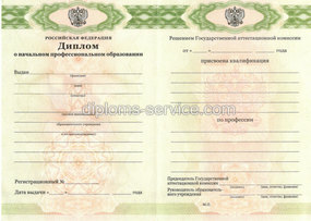 Диплом о начальном профессиональном образовании 2011 года